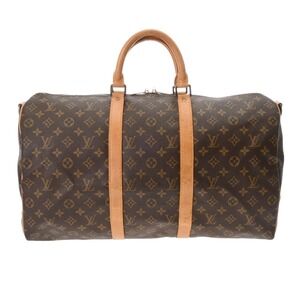 Louis Vuitton Monogram Keepall Bandouliere Brown Canvas Boston Bag